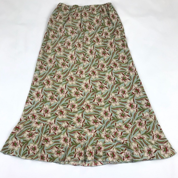 Sundance Dresses & Skirts - Sundance Floral Silk Midi Skirt Ruffle Hem Boho K